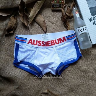 Boxer Aussiebum Hombre Malla Blanco Azul