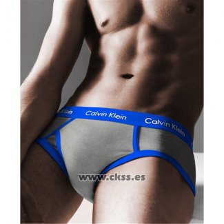 Slips Calvin Klein Hombre 365 Azul Gris